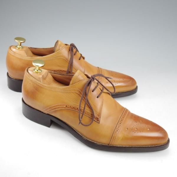 ★(伊)ブランキーニ・カルツォレリア(レディース) SIZE 37程度【最上級ライン★BRANCHINI CALZOLERIA】セミブローグ/カーフ/薄茶★l020