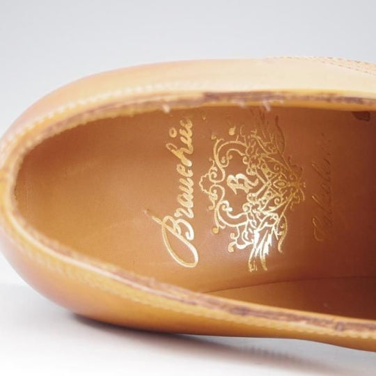 ★(伊)ブランキーニ・カルツォレリア(レディース) SIZE 37程度【最上級ライン★BRANCHINI CALZOLERIA】セミブローグ/カーフ/薄茶★l020