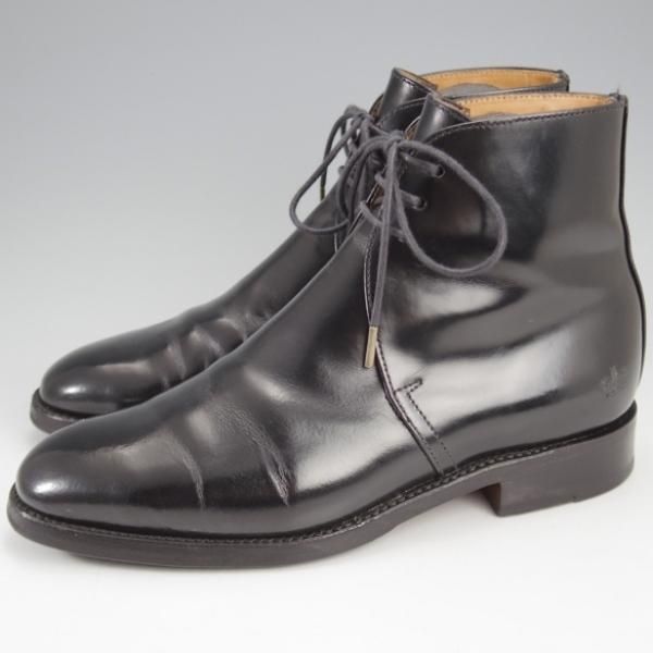 極上★(英)SANDERS/サンダース(レディース) SIZE 4【ミリタリーコレクション★ジョージブーツ/1220B】黒/ポリッシュレザー★l022