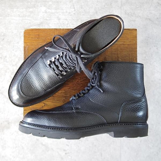 美品★ジョンロブ 6E【定価￥224,400-★HELSTON/レースアップブーツ】0015ラスト/シボ革/黒/メンズ/JOHN LOBB★l027