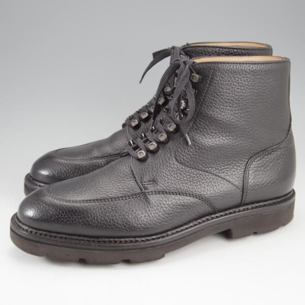 美品★ジョンロブ 6E【定価￥224,400-★HELSTON/レースアップブーツ】0015ラスト/シボ革/黒/メンズ/JOHN LOBB★l027