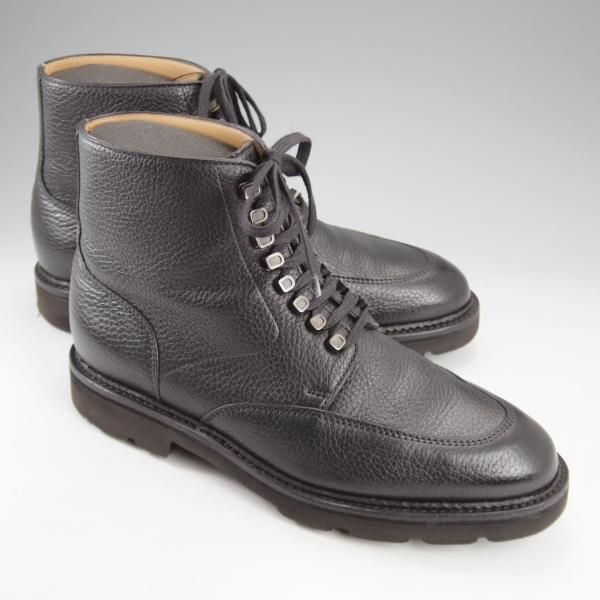 美品★ジョンロブ 6E【定価￥224,400-★HELSTON/レースアップブーツ】0015ラスト/シボ革/黒/メンズ/JOHN LOBB★l027