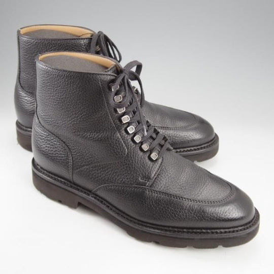 美品★ジョンロブ 6E【定価￥224,400-★HELSTON/レースアップブーツ】0015ラスト/シボ革/黒/メンズ/JOHN LOBB★l027