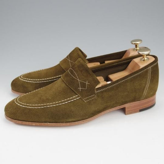 未使用★ジョンロブ 6E【現行定価￥154,000-★ローファー/YARDLEY】8695ラスト/スリッポン/スエード/DEEP GREEN/メンズ/JOHN LOBB★l028