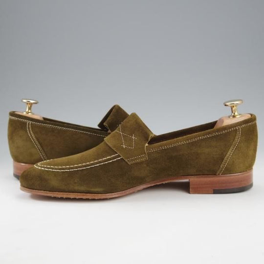 未使用★ジョンロブ 6E【現行定価￥154,000-★ローファー/YARDLEY】8695ラスト/スリッポン/スエード/DEEP GREEN/メンズ/JOHN LOBB★l028