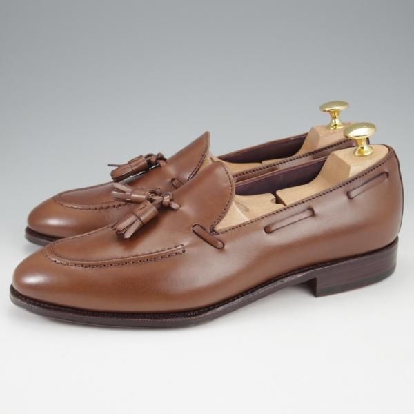 未使用★(スペイン製)カルミナ SIZE 6.5【定価￥79,200-★タッセルローファー/80215】UETAMラスト/カーフ/茶/メンズ/CARMINA★l031