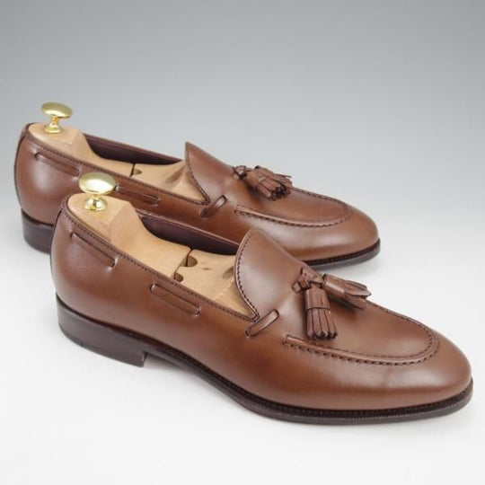 未使用★(スペイン製)カルミナ SIZE 6.5【定価￥79,200-★タッセルローファー/80215】UETAMラスト/カーフ/茶/メンズ/CARMINA★l031