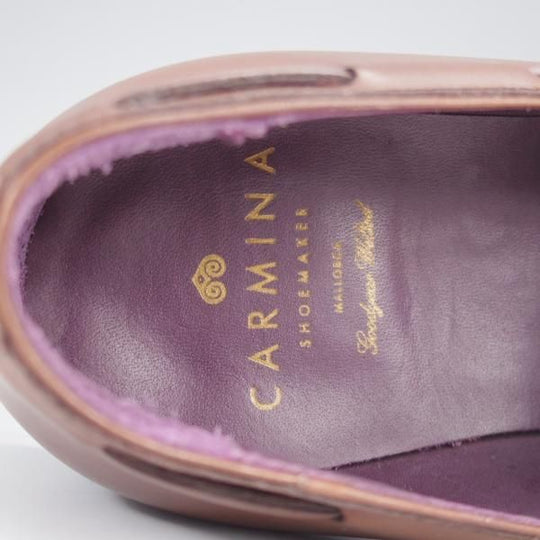 未使用★(スペイン製)カルミナ SIZE 6.5【定価￥79,200-★タッセルローファー/80215】UETAMラスト/カーフ/茶/メンズ/CARMINA★l031