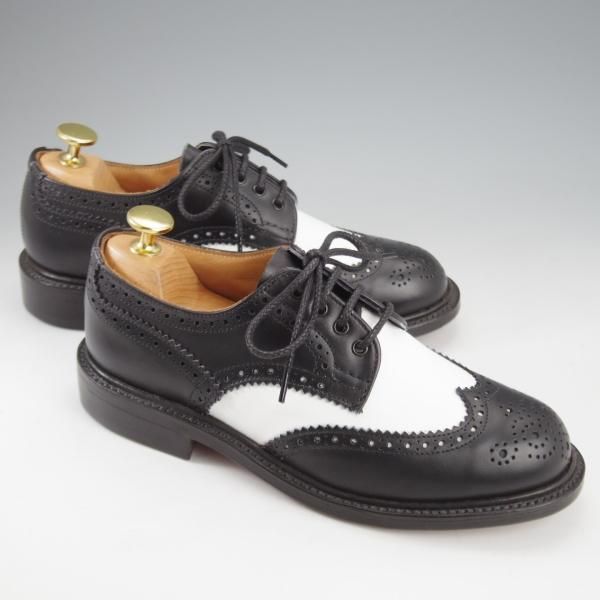 未使用★トリッカーズ(レディース) SIZE 4【モデル定価￥121,000-★フルブローグ/BOURTON】L5633/フルブローグ/黒×白/Tricker's★l032