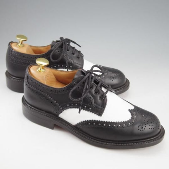 未使用★トリッカーズ(レディース) SIZE 4【モデル定価￥121,000-★フルブローグ/BOURTON】L5633/フルブローグ/黒×白/Tricker's★l032