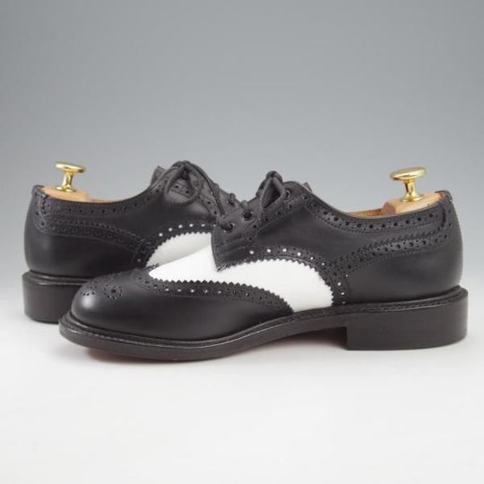 未使用★トリッカーズ(レディース) SIZE 4【モデル定価￥121,000-★フルブローグ/BOURTON】L5633/フルブローグ/黒×白/Tricker's★l032