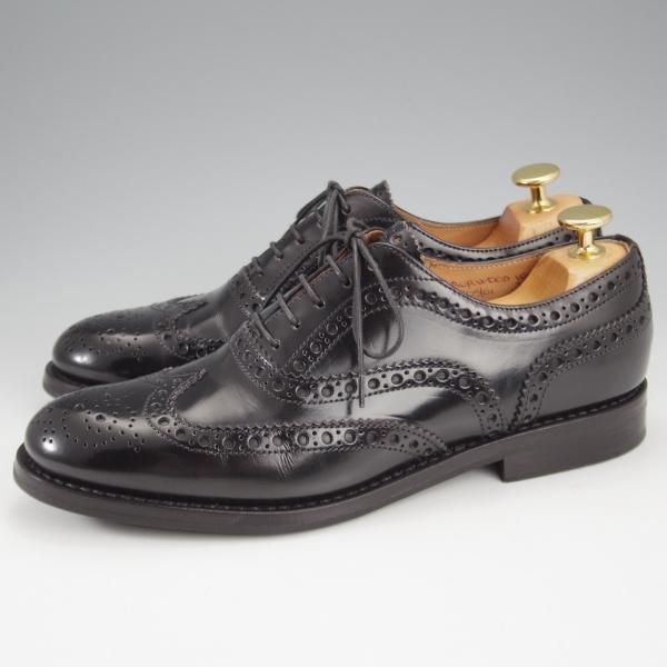 極美品★チャーチ(レディース) SIZE 37【定価￥176,000-★バーウッド/BURWOOD WG】ポリッシュドバインダーカーフ/黒/Church's★l033