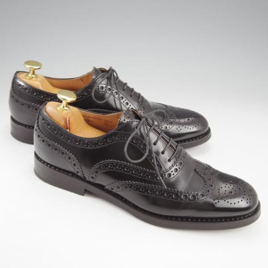 極美品★チャーチ(レディース) SIZE 37【定価￥176,000-★バーウッド/BURWOOD WG】ポリッシュドバインダーカーフ/黒/Church's★l033