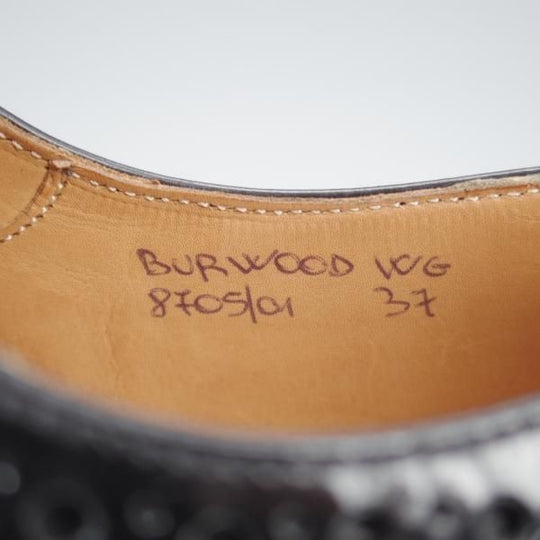 極美品★チャーチ(レディース) SIZE 37【定価￥176,000-★バーウッド/BURWOOD WG】ポリッシュドバインダーカーフ/黒/Church's★l033
