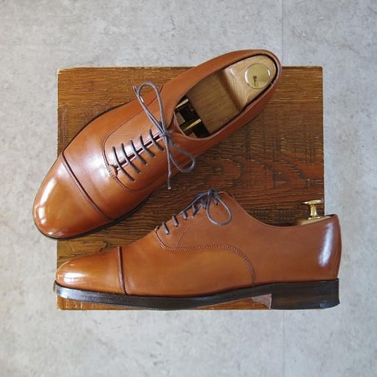 極上★(英)グレンソン 6EF【貴重★Anniversary EDITION/ストレートチップ】カーフ/茶/メンズ/GRENSON★l039