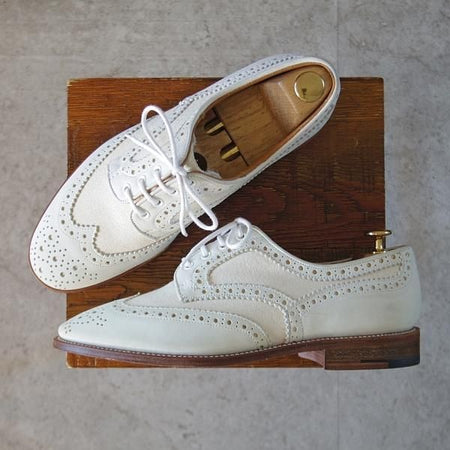 未使用★トリッカーズ SIZE 8【バートン同系モデル★BOWOOD/カントリーシューズ】M6973/ヌバック×キャンバス/白/Tricker's★l054