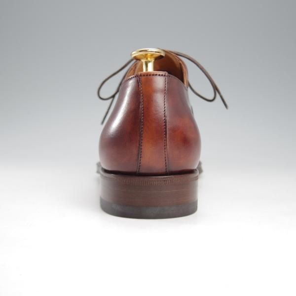 未使用★(伊)サントーニ SIZE 5【茶〜濃茶系パティーヌ★オックスフォードシューズ/6888】カーフ/メンズ/Santoni★l055
