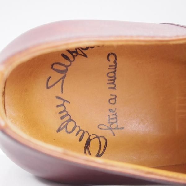 未使用★(伊)サントーニ SIZE 5【茶〜濃茶系パティーヌ★オックスフォードシューズ/6888】カーフ/メンズ/Santoni★l055