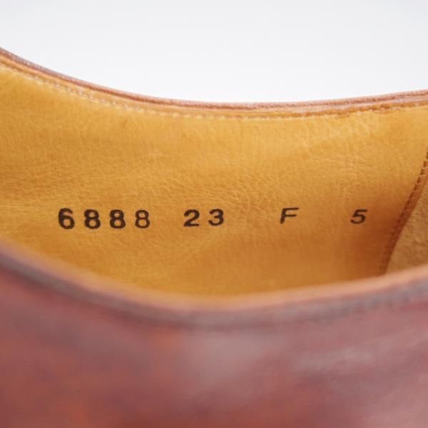 未使用★(伊)サントーニ SIZE 5【茶〜濃茶系パティーヌ★オックスフォードシューズ/6888】カーフ/メンズ/Santoni★l055