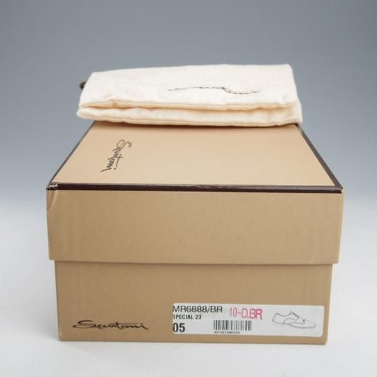 未使用★(伊)サントーニ SIZE 5【茶〜濃茶系パティーヌ★オックスフォードシューズ/6888】カーフ/メンズ/Santoni★l055