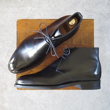 ほぼ試着程度★三陽山長 SIZE 6.5【定価￥83,600-★長伍郎/R2010ラスト/チャッカブーツ】カーフ/黒/CHOGORO/Sanyo Yamacho★l057