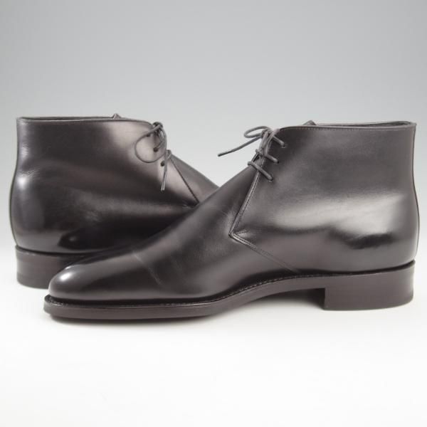 ほぼ試着程度★三陽山長 SIZE 6.5【定価￥83,600-★長伍郎/R2010ラスト/チャッカブーツ】カーフ/黒/CHOGORO/Sanyo Yamacho★l057