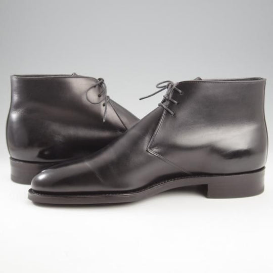 ほぼ試着程度★三陽山長 SIZE 6.5【定価￥83,600-★長伍郎/R2010ラスト/チャッカブーツ】カーフ/黒/CHOGORO/Sanyo Yamacho★l057