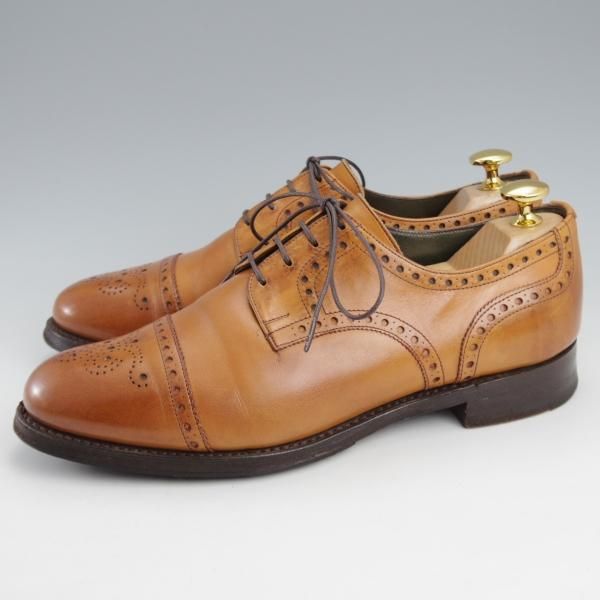 極上★(英)チーニー 5.5F【貴重★伊勢丹メンズ別注/セミブローグ】132ラスト/カーフ/薄茶/ISETAN/CHEANEY★l061