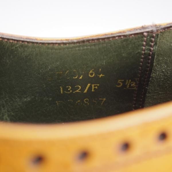 極上★(英)チーニー 5.5F【貴重★伊勢丹メンズ別注/セミブローグ】132ラスト/カーフ/薄茶/ISETAN/CHEANEY★l061