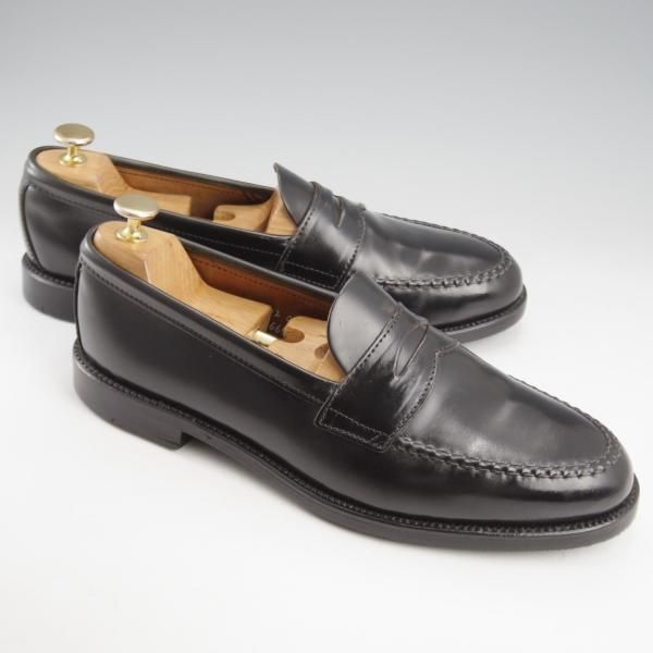 美品★オールデン 9.5E【貴重★コードバン仕様/ブルックスブラザーズ別注】06602/コインローファー/黒/BROOKS BROTHERS/ALDEN★l065