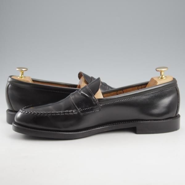 美品★オールデン 9.5E【貴重★コードバン仕様/ブルックスブラザーズ別注】06602/コインローファー/黒/BROOKS BROTHERS/ALDEN★l065