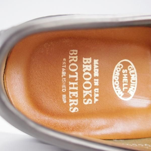 美品★オールデン 9.5E【貴重★コードバン仕様/ブルックスブラザーズ別注】06602/コインローファー/黒/BROOKS BROTHERS/ALDEN★l065