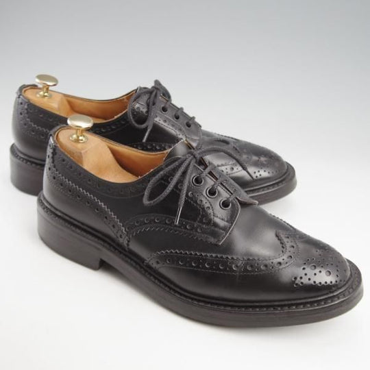 美品★トリッカーズ SIZE 7【定価￥121,000-★ダイナイトソール/BOURTON/バートン】5633/カントリーシューズ/短靴/黒/Tricker's★l066