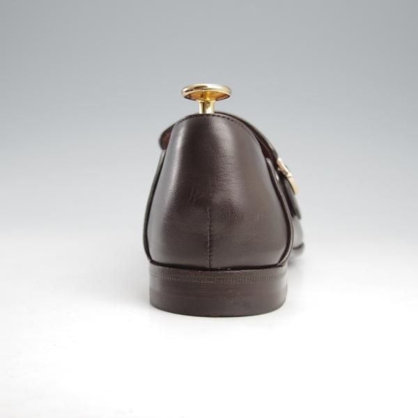 極美品★(伊)サントーニ SIZE 6【貴重★2WAYデザイン/ダブルバックル/ローファー×ミュール】CARLOSラスト/茶×濃茶/Santoni★l067