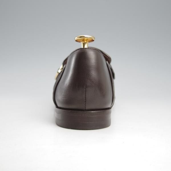 極美品★(伊)サントーニ SIZE 6【貴重★2WAYデザイン/ダブルバックル/ローファー×ミュール】CARLOSラスト/茶×濃茶/Santoni★l067