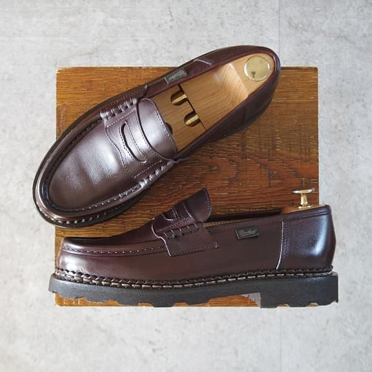 極美品★パラブーツ SIZE 6【定価￥94,600-★ランス/REIMS】カフェ/CAFE/コインローファー/リスレザー/濃茶/メンズ/Paraboot★l069