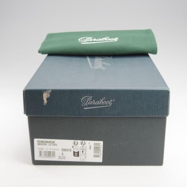 極美品★パラブーツ SIZE 6【定価￥94,600-★ランス/REIMS】カフェ/CAFE/コインローファー/リスレザー/濃茶/メンズ/Paraboot★l069