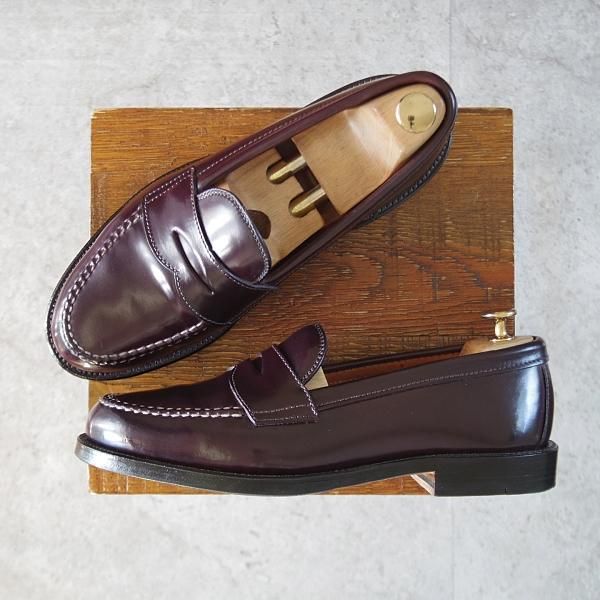 極美品★オールデン 7.5E【現行定価18万円程度★コードバン仕様/986】ヴァンラスト/バンラスト/赤茶/コインローファー/ALDEN★l070