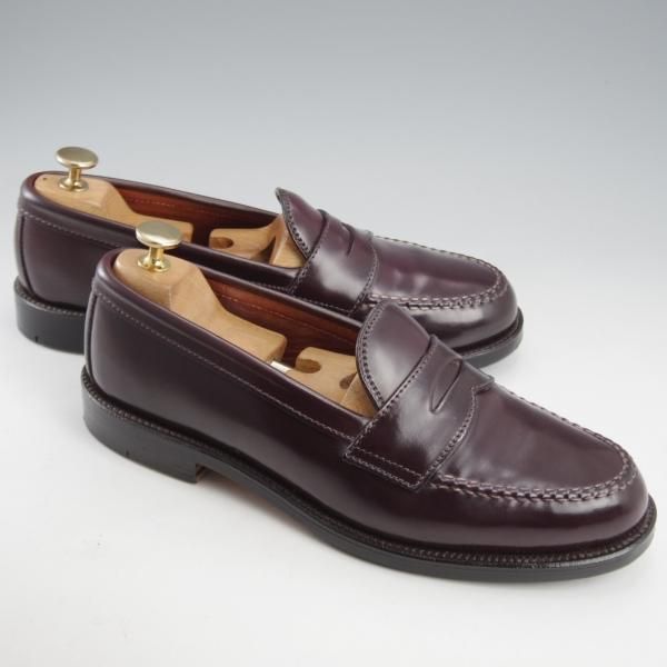 極美品★オールデン 7.5E【現行定価18万円程度★コードバン仕様/986】ヴァンラスト/バンラスト/赤茶/コインローファー/ALDEN★l070