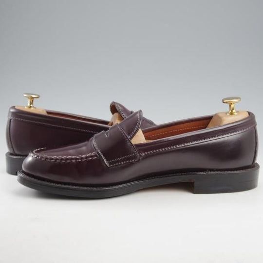 極美品★オールデン 7.5E【現行定価18万円程度★コードバン仕様/986】ヴァンラスト/バンラスト/赤茶/コインローファー/ALDEN★l070