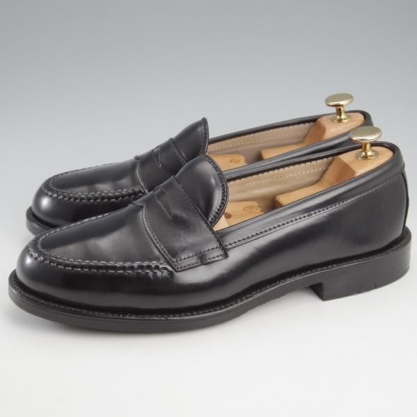 極美品★オールデン 7.5E【現行定価20万円以上★(香港)TASSELS別注/コードバン/987】ヴァンラスト/コインローファー/黒/ALDEN★l071