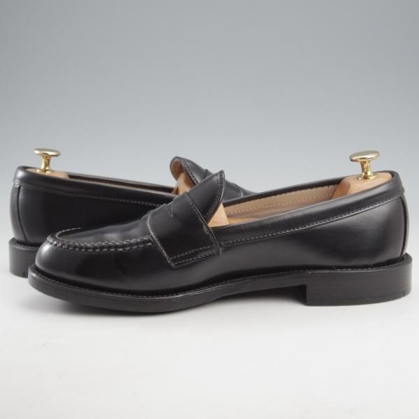 極美品★オールデン 7.5E【現行定価20万円以上★(香港)TASSELS別注/コードバン/987】ヴァンラスト/コインローファー/黒/ALDEN★l071