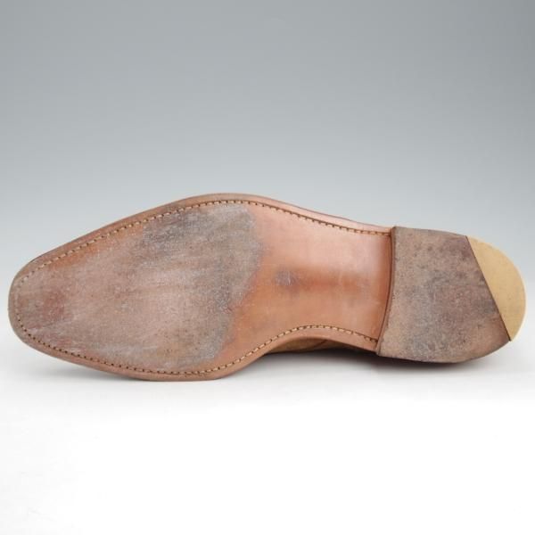 美品★(英)チーニー 7.5F【貴重★(英)ポールスミス別注/3888ラスト】ストレートチップ/スエード/薄茶/メンズ/CHEANEY★l074