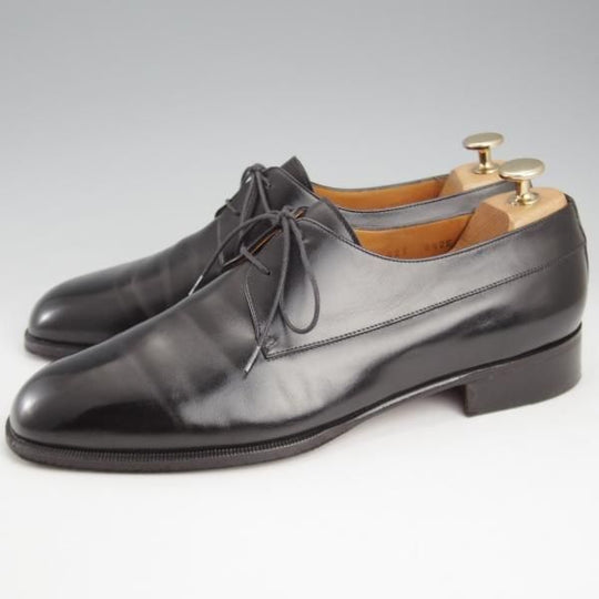 極上★(伊)サルヴァトーレ・フェラガモ 8.5EE【★Vフロント/プレーントゥ/黒】カーフ/メンズ/Salvatore Ferragamo★l077