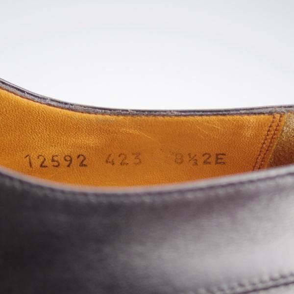 極上★(伊)サルヴァトーレ・フェラガモ 8.5EE【★Vフロント/プレーントゥ/黒】カーフ/メンズ/Salvatore Ferragamo★l077