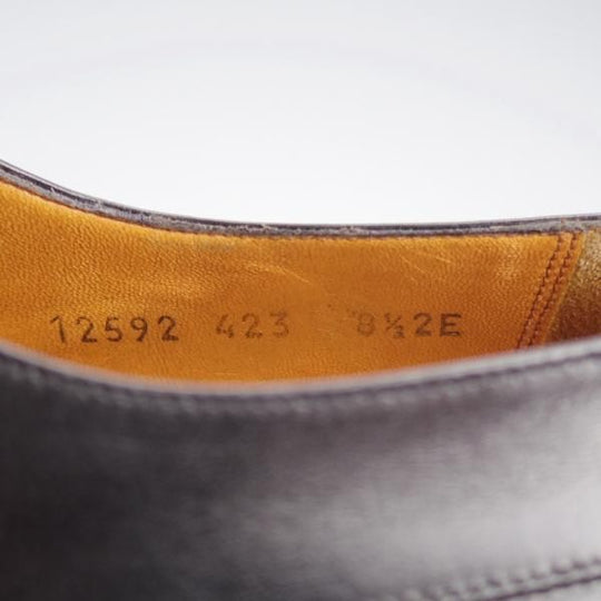 極上★(伊)サルヴァトーレ・フェラガモ 8.5EE【★Vフロント/プレーントゥ/黒】カーフ/メンズ/Salvatore Ferragamo★l077