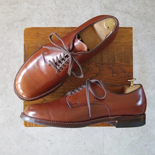 極美品★オールデン 7.5D【定価￥130,900-★ミリタリーラスト/53713】プレーントゥ/カーフ/茶/メンズ/ALDEN★l079