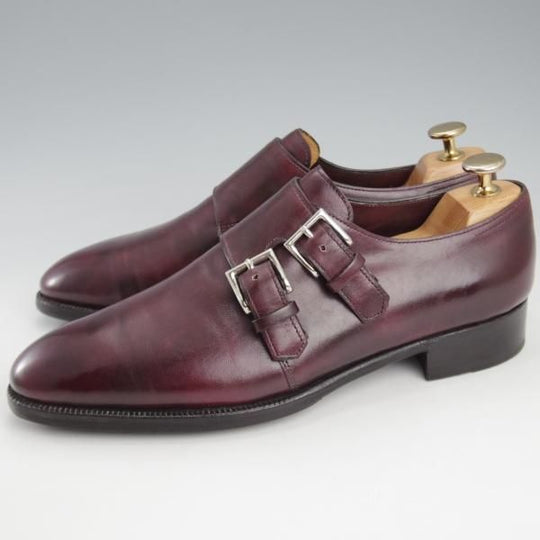 極美品★ジョンロブ 6E【現行定価30万程度★プレステージライン/NASEBY/7000ラスト】ミュージアムカーフ/PLUM/赤茶/JOHN LOBB★l082