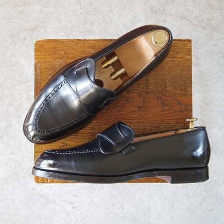 極上★クロケット&ジョーンズ 7E【定価￥99,360-★ADMIRAL/バタフライローファー/375ラスト】アドミラル/黒/Crockett&Jones★l084