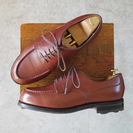極美品★J.M.ウエストン 7.5E【定価￥154,000-★ゴルフ/GOLF】641/31ラスト/Uチップ/グレインレザー/茶/メンズ/Weston/ウェストン★l086